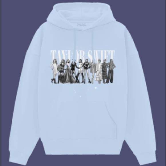 Taylor Swift Tops - Taylor swift light blue eras collection hoodie size large